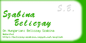 szabina beliczay business card